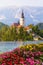 Bled, Slovenia. Island in the middle of the lake with church