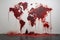Bleeding Borders - Red Splatter World Map