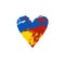Bleeding Heart, Concept art of Ukrainian flag with blood. Support Ukraine Illustration. Save from Russia, stickers for media