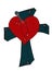 Bleeding Heart crucified on a cross, love, religion, isolated