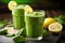 blended green smoothie with leafy vegetables