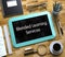 Blended Learning Services on Small Chalkboard. 3d