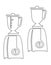 Blender with bowl, electric tool for whipping smoothies, cream, sour cream or eggs. Illustration, continuous line drawing