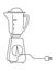 Blender with bowl, electric tool for whipping smoothies, cream, sour cream or eggs. Illustration, continuous line drawing