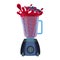 Blender with red splashes of cherry or strawberry juice vector