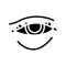 blepharitis disease, redness of eyeball glyph icon vector illustration