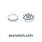 Blepharoplasty icon from plastic surgery collection. Simple line element Blepharoplasty symbol for templates, web design and