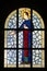 Blessed Alojzije Stepinac, stained glass window at St. Mark`s Church in Jakusevec, Zagreb