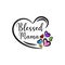 Blessed Mama- Handwritten calligraphy text, with heart. Good for greeting card and t-shirt print, flyer, poster design, mug