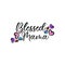 Blessed Mama- Handwritten calligraphy text, with heart. Good for greeting card and t-shirt print, flyer, poster design, mug