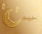 Blessed ramadan kareem golden greeting design