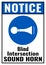 Blind intersection sound horn sign. International mandatory symbol. Symbols safety for traffic, transport, personnel, hospitals,