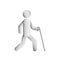 Blind man stick figure