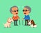 Blind senior men and their dogs