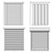 Blind window curtains mockup set, realistic style