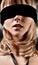 Blindfolded Blond Woman Closeup