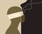 Blindfolded person - blinded woman silhouette