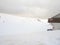 Blinding white of the snow, mountain landscape in the cold