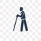 Blindman with Cane vector icon isolated on transparent background, Blindman with Cane transparency concept can be used web and m