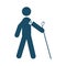 Blindness disability icon on white background. Pictogram, icon set illustration