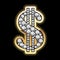 Bling-bling. Dollar symbol in diamonds.