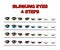 Blinking eyes steps vector preset for character animation design