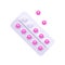 Blister with pink pills. Medicine flat illustration