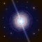 Blitzar. Pulsar. Neutron star makes radiation ray waves. Magnetar with Magnetic Field. Vector illustration