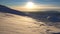 Blizzard in Mountains at Sunset, Winter View, Alpine Landscape, Ski Resort