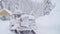 Blizzard in skitouring lodge in Siberia