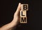 BLM acronym. Black lives matters concept