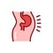 Bloating line icon. Isolated vector element.