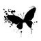 Blob and butterfly. Vector illustration. Abstract grunge decoration. Vector illustration.