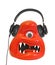 blob monster alien one eyed teeth creature music headphones bluetooth digital audio leisure