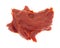 Blob of tomato paste on a white background