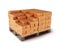 Block of bricks on a wooden pallet.