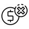 Block cash icon, outline style