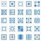 Block Chain blue icons set - vector Blockchain creative sings