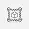 Block chain cube line vector icon. Blockchain technology symbol