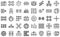 Block chain icons set, outline style