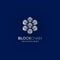 Block chain technology logo design. Digital crypto currency mining icon. Bitcoin service