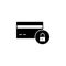 block credit card icon. Element of cybersecurity icon for mobile concept and web apps. Glyph style block credit card icon can be