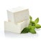 Block of Feta Cheese on White. Generative ai