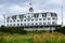 Block Island, RI / United States - Sept. 17, 2020: A landscape view of the historic National Hotel,  a Second-Empire style resort