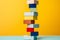 Block stack brick wood school wooden concept build education play toy