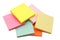 Block of vibrant multicoloured Post it Notes