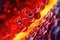 Blockage of human arteries and blood vessels by cholesterol plaques - Generative AI