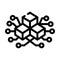 blockchain blocks line icon vector illustration line