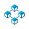 Blockchain blue creative vector icon or logo element