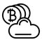 Blockchain cloud icon, outline style